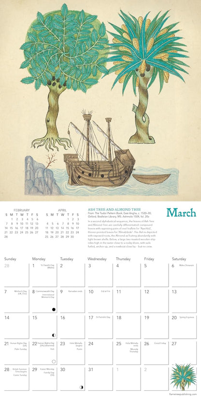 Bodleian Libraries: Tudor Botanicals Mini Wall Calendar 2027 (Art Calendar