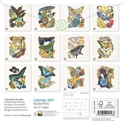 V&A: Butterflies by E.A. Séguy Mini Wall Calendar 2027 (Art Calendar