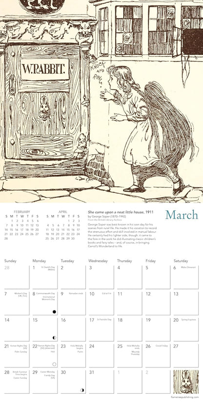 British Library: Alice's Adventures in Wonderland Mini Wall Calendar 2027 (Art Calendar