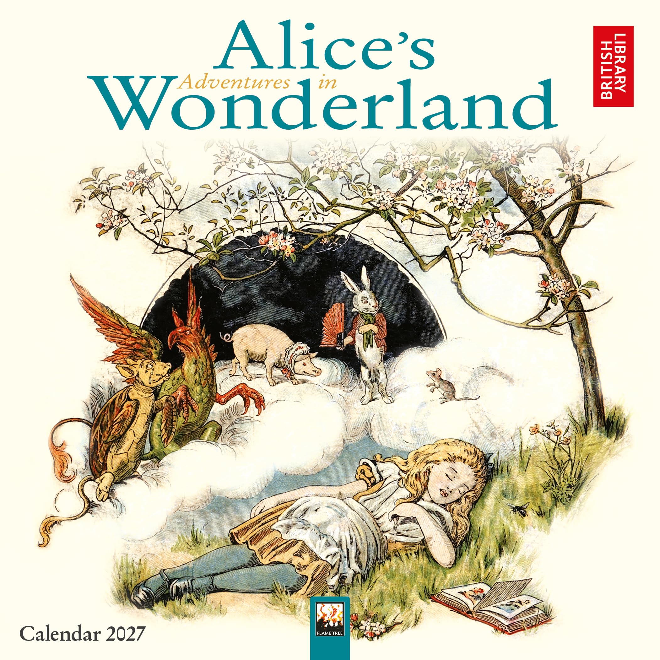 British Library: Alice's Adventures in Wonderland Mini Wall Calendar 2027 (Art Calendar