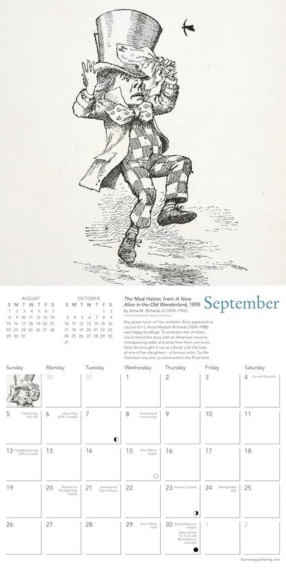 British Library: Alice's Adventures in Wonderland Mini Wall Calendar 2027 (Art Calendar