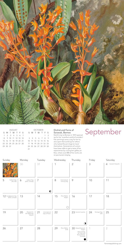 Kew Gardens: Orchids by Marianne North Mini Wall Calendar 2027 (Art Calendar