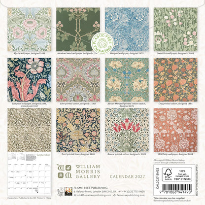 William Morris Gallery Mini Wall Calendar 2027 (Art Calendar