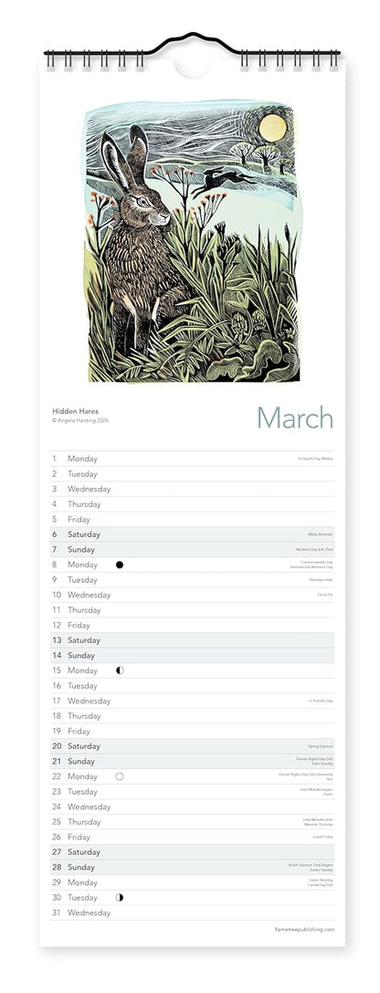Angela Harding Slim Calendar 2027 (Art Calendar): Original Flame Tree Publishing-Kalender Slimeline