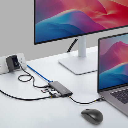 StarTech 6-in-1 USB C Hub, USB-C to HDMI Multiport Adapter with 140W Power Delivery Charging, 4K 60Hz HDMI, 10Gbps Hub, 2.5GbE, SD Slot, Mini Dock for MacBook, Dell, HP