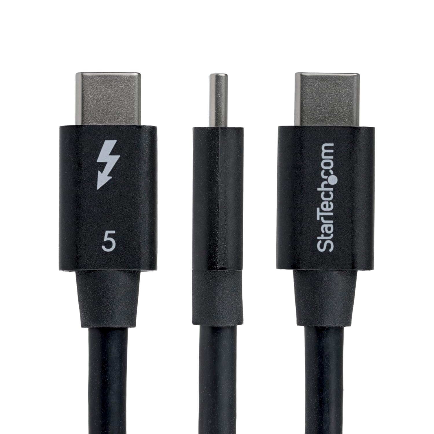 StarTech 2.6ft (80cm) Right Angle Thunderbolt 5 Cable, 80Gbps/120Gbps, 240W PD, 8K 60Hz, Thunderbolt Certified, TB5/TB4/USB4/USB-C