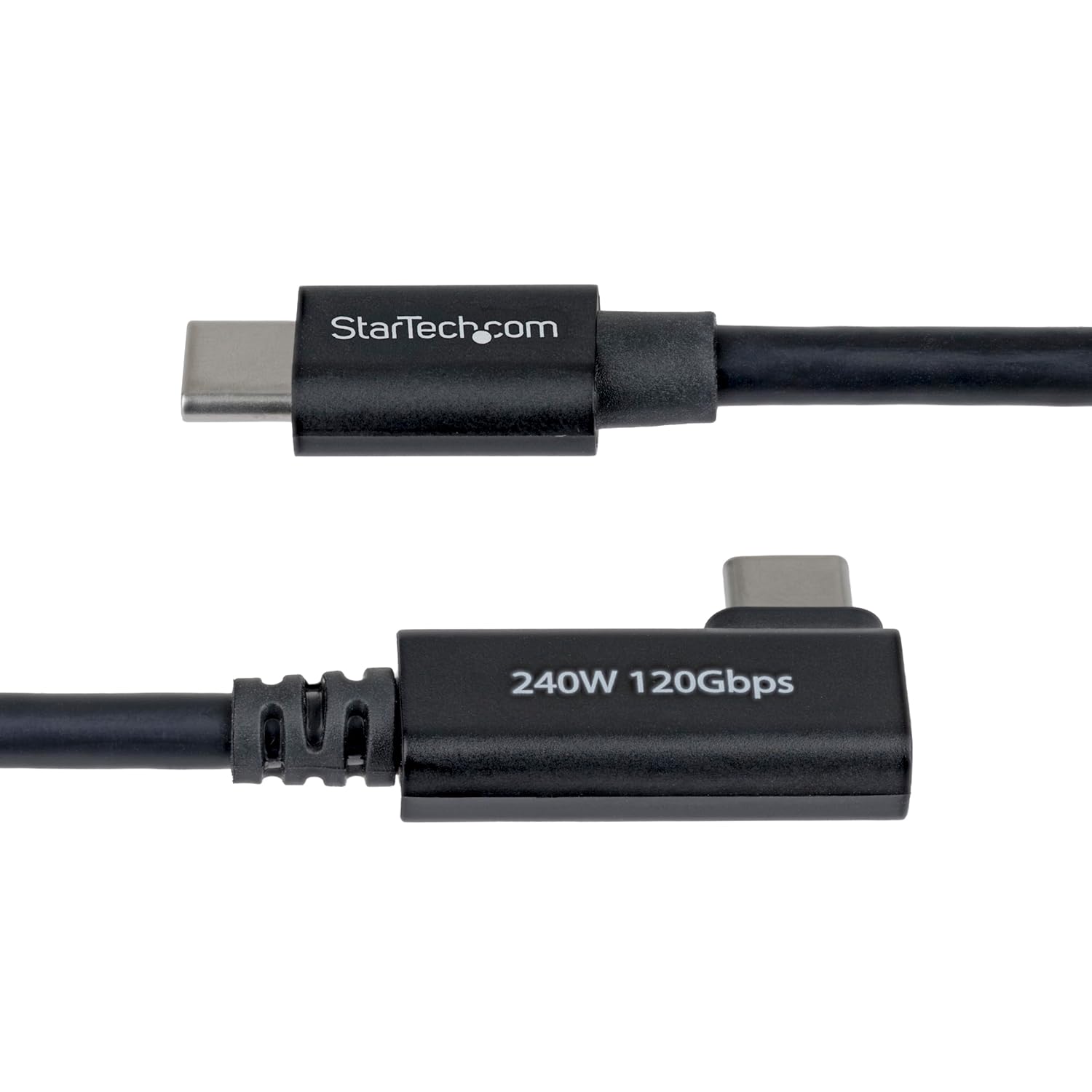 StarTech 2.6ft (80cm) Right Angle Thunderbolt 5 Cable, 80Gbps/120Gbps, 240W PD, 8K 60Hz, Thunderbolt Certified, TB5/TB4/USB4/USB-C