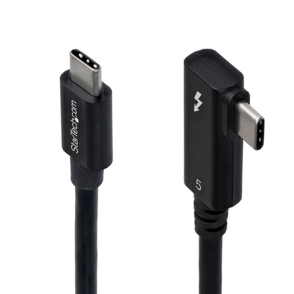 StarTech 2.6ft (80cm) Right Angle Thunderbolt 5 Cable, 80Gbps/120Gbps, 240W PD, 8K 60Hz, Thunderbolt Certified, TB5/TB4/USB4/USB-C