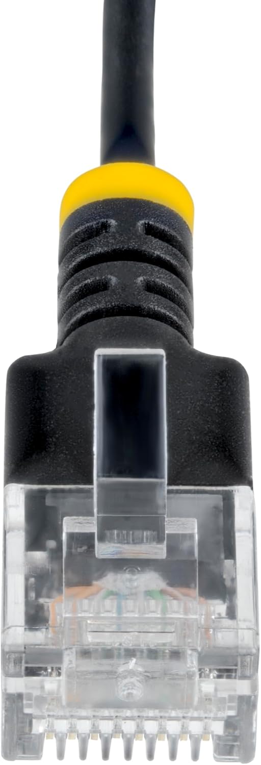 StarTech 80cm Black Ultra Slim CAT6a Ethernet Cable, Snagless, UTP, Pure Bare Copper Wire, 34AWG Slim RJ45 Network Patch Cord