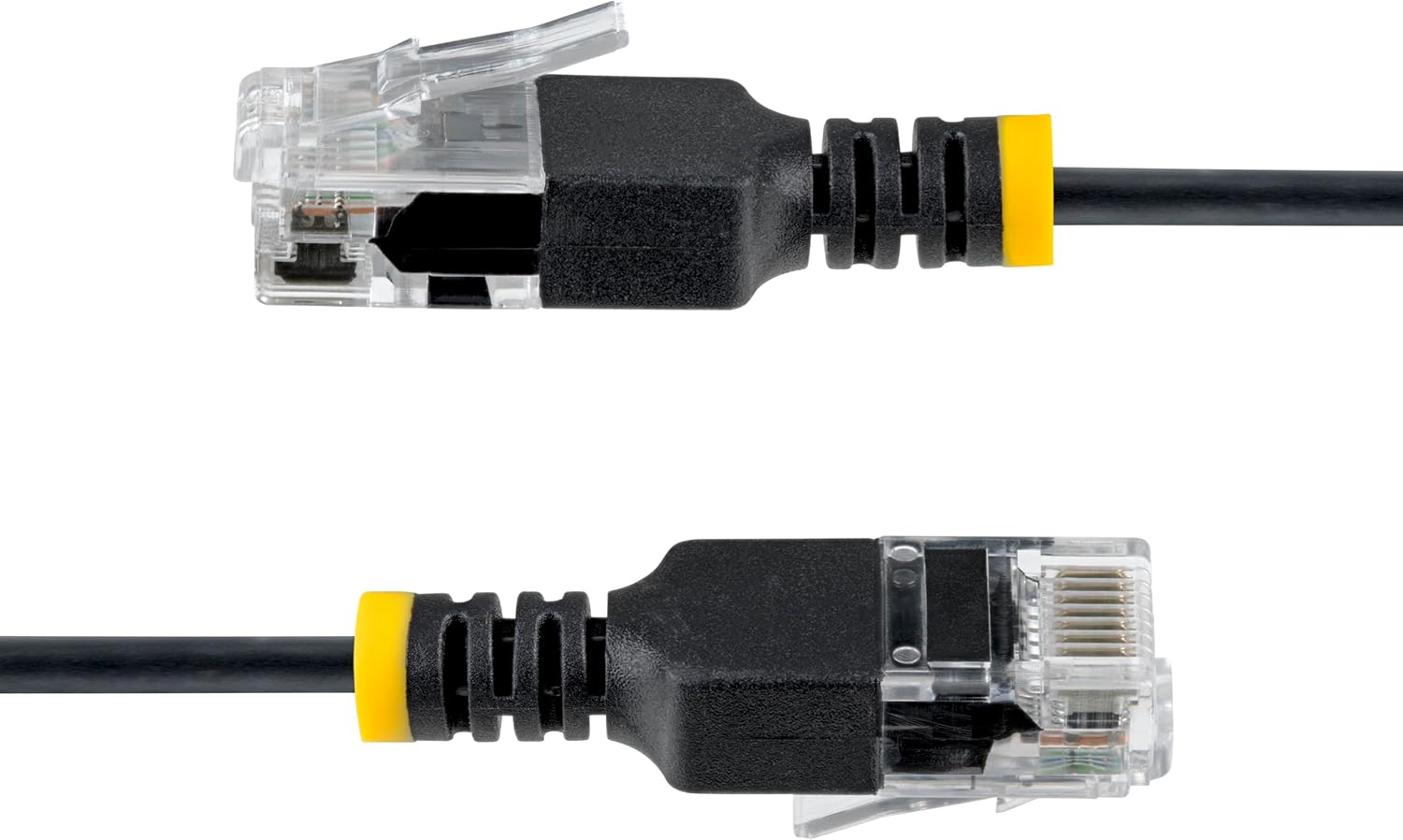 StarTech 80cm Black Ultra Slim CAT6a Ethernet Cable, Snagless, UTP, Pure Bare Copper Wire, 34AWG Slim RJ45 Network Patch Cord