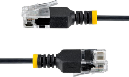 StarTech 80cm Black Ultra Slim CAT6a Ethernet Cable, Snagless, UTP, Pure Bare Copper Wire, 34AWG Slim RJ45 Network Patch Cord