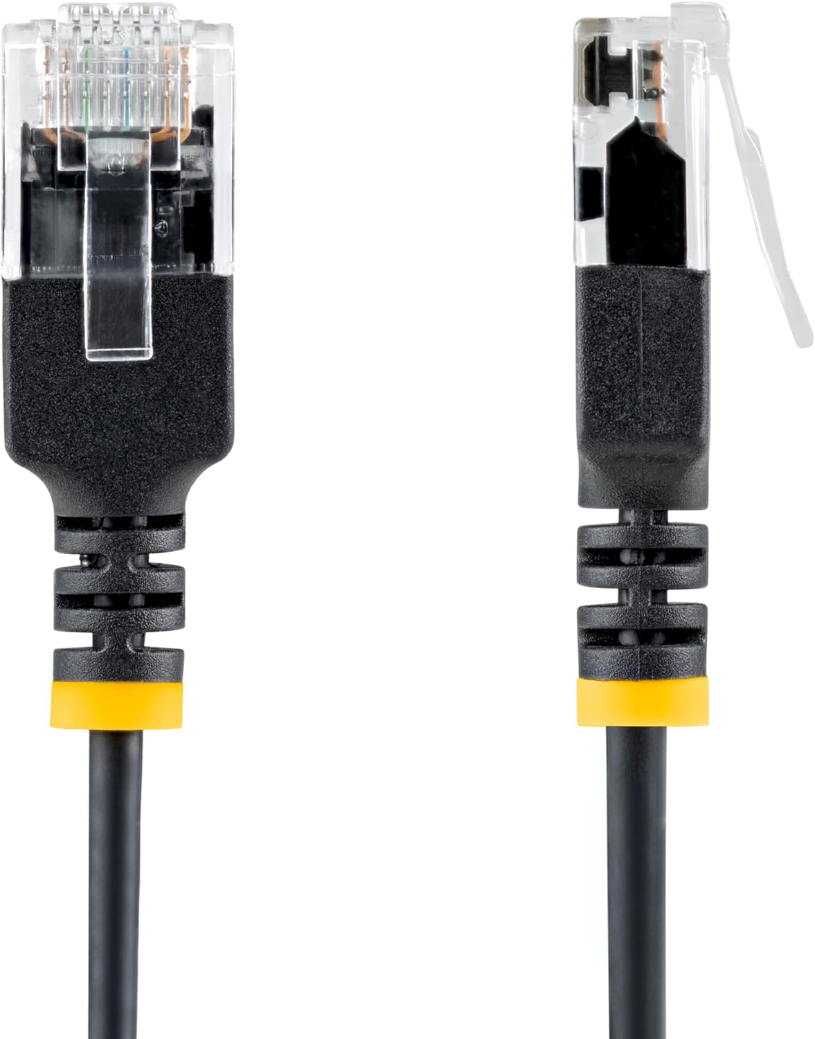 StarTech 80cm Black Ultra Slim CAT6a Ethernet Cable, Snagless, UTP, Pure Bare Copper Wire, 34AWG Slim RJ45 Network Patch Cord