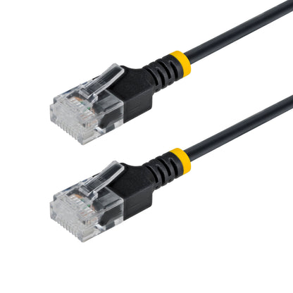 StarTech 2m Black Ultra Slim CAT6a Ethernet Cable, Snagless, UTP, Pure Bare Copper Wire, 34AWG Slim RJ45 Network Patch Cord
