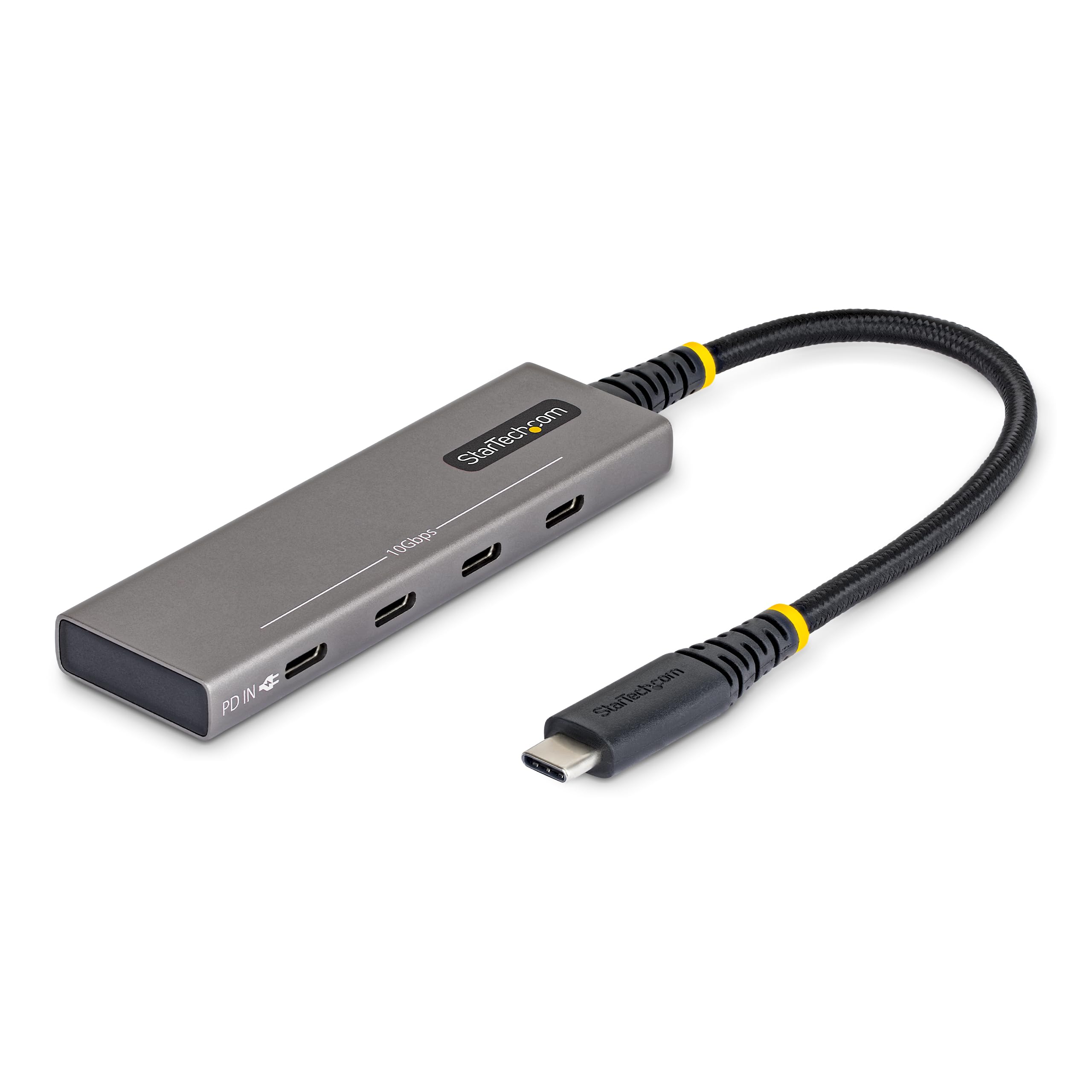 StarTech 4-Port USB-C Hub, 10Gbps, 100W PD Charging, 4x USB-C Ports, Overcurrent Protection, PCR Aluminum, For MacBook/Dell/ThinkPad/HP/iPad/Tablet