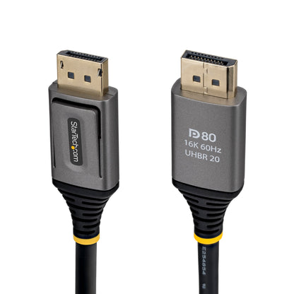 StarTech 50cm DisplayPort 2.1 Cable, VESA Certified DP80 DisplayPort Cable, Uncompressed 10K/8K 60Hz, 16K 60Hz/8K 240Hz w/DSC 1.2a, DP 2.1 Monitor Cord