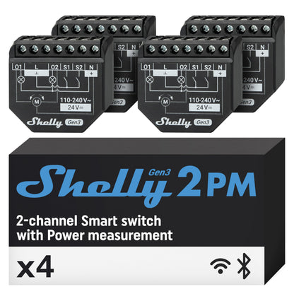 Shelly - 2Pm Gen3 4P – Smart Dual Relay Switch With Energy Monitoring