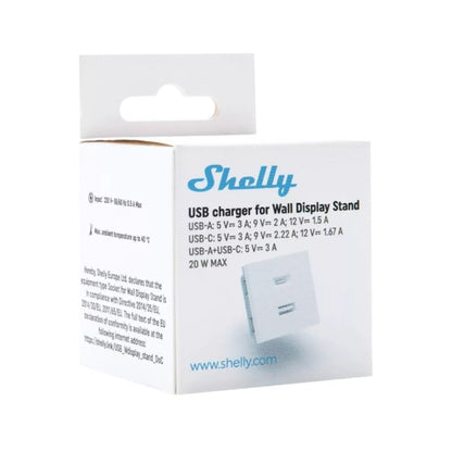 Shelly - Usb Charger – White Power Adapter For Wall Display Stand
