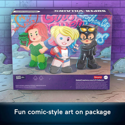Little People Collector DC Super-Villains Special Edition Set for Comic Book Fans, 3 Figures in a Display Package, JKR80