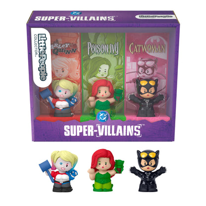 Little People Collector DC Super-Villains Special Edition Set for Comic Book Fans, 3 Figures in a Display Package, JKR80