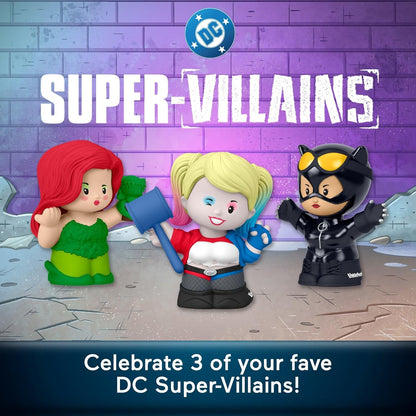 Little People Collector DC Super-Villains Special Edition Set for Comic Book Fans, 3 Figures in a Display Package, JKR80