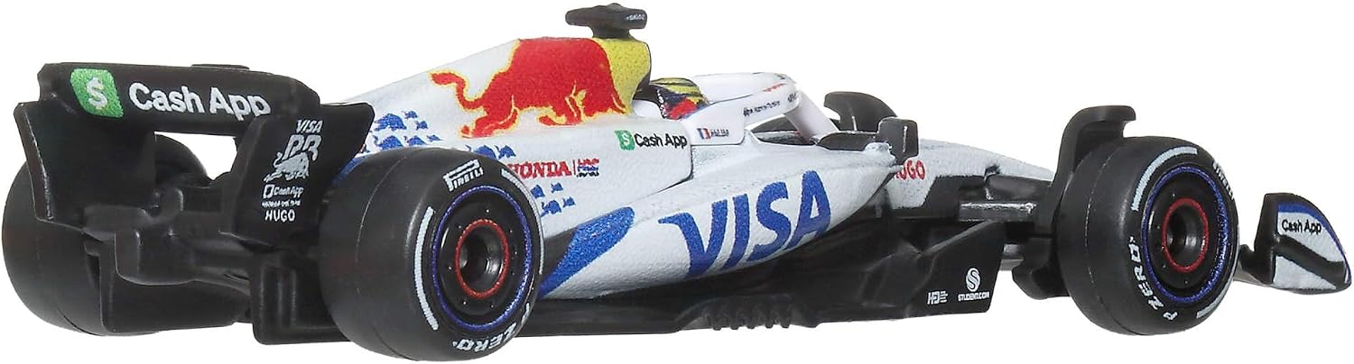 Hot Wheels Premium Toy Cars, 1:64 Scale Die-Cast Visa Cash App Racing Bulls Formula One Team Racecars: Liam Lawson & Isack Hadjar, JMM94