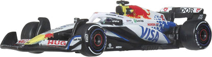 Hot Wheels Premium Toy Cars, 1:64 Scale Die-Cast Visa Cash App Racing Bulls Formula One Team Racecars: Liam Lawson & Isack Hadjar, JMM94