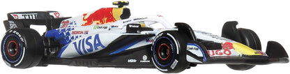 Hot Wheels Premium Toy Cars, 1:64 Scale Die-Cast Visa Cash App Racing Bulls Formula One Team Racecars: Liam Lawson & Isack Hadjar, JMM94