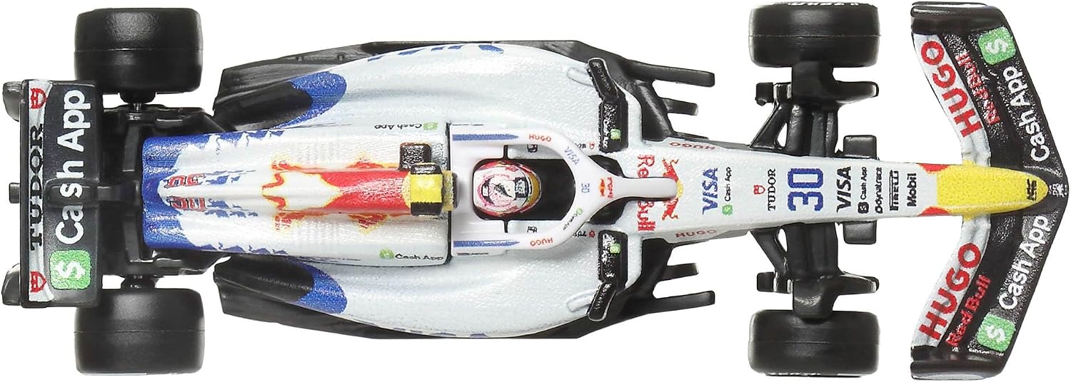 Hot Wheels Premium Toy Cars, 1:64 Scale Die-Cast Visa Cash App Racing Bulls Formula One Team Racecars: Liam Lawson & Isack Hadjar, JMM94