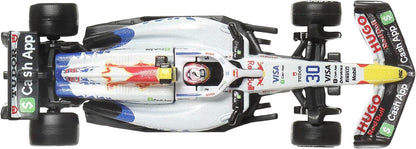 Hot Wheels Premium Toy Cars, 1:64 Scale Die-Cast Visa Cash App Racing Bulls Formula One Team Racecars: Liam Lawson & Isack Hadjar, JMM94
