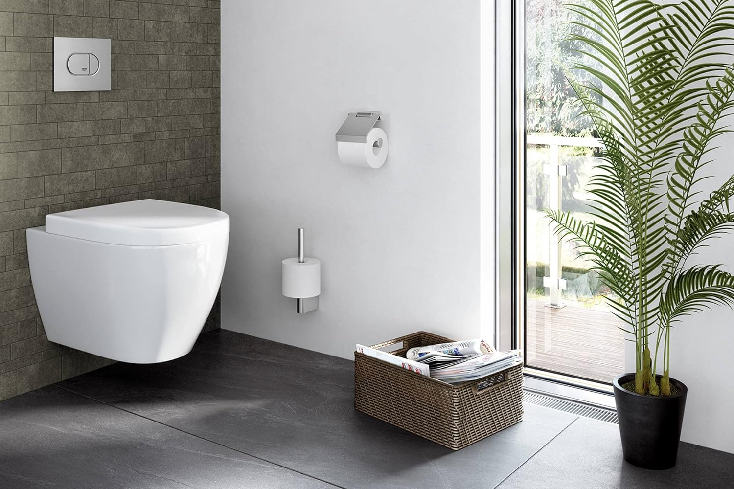 Zack Atore Toiletrolhouder Met Klep - Mat