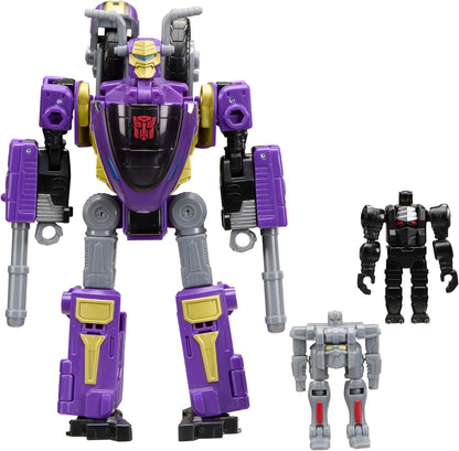 Transformers Age of the Primes Sideways, verwandelbare Voyager-Klasse Action-Figur (14,5 cm) mit 2 Mini-Con Figuren, Roboterspielzeug ab 8 Jahren