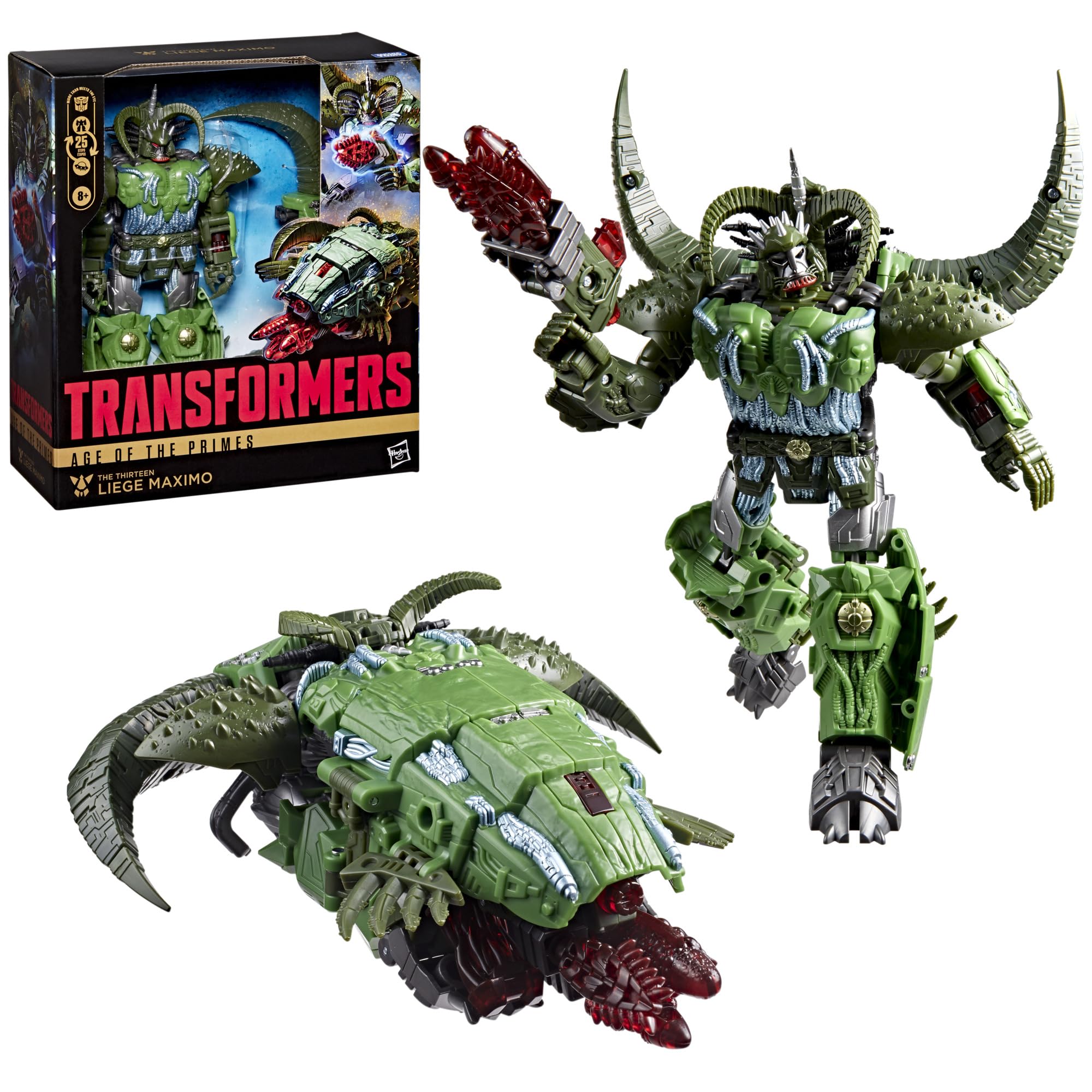 Transformers, Age of the Primes, Liege Maximo dei Tredici, action figure Leader Class convertibile da 21,5 cm, dagli 8 anni in su