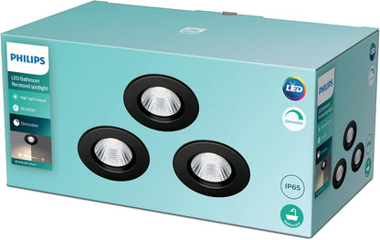 Philips Dive Badkamer Inbouwspot - Zwart - 5 W - 3 Pack