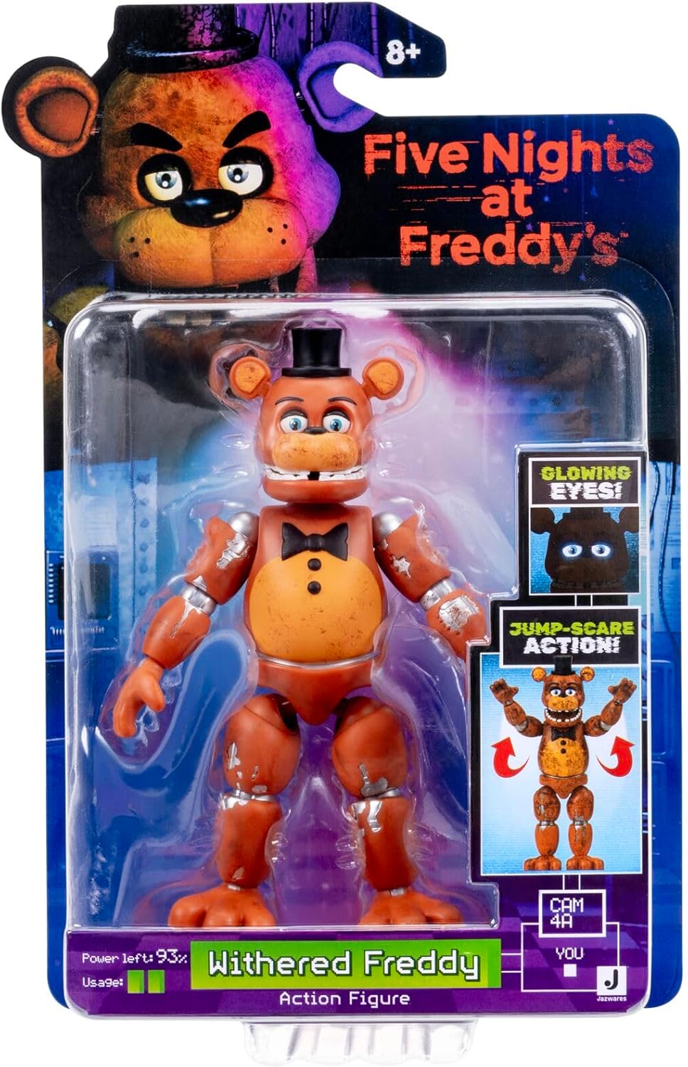 Five Nights at Freddys Withered Freddy - 5-Inch Articulated Figure with Jumpscare Feature and Glow-In-The-Dark Eyes