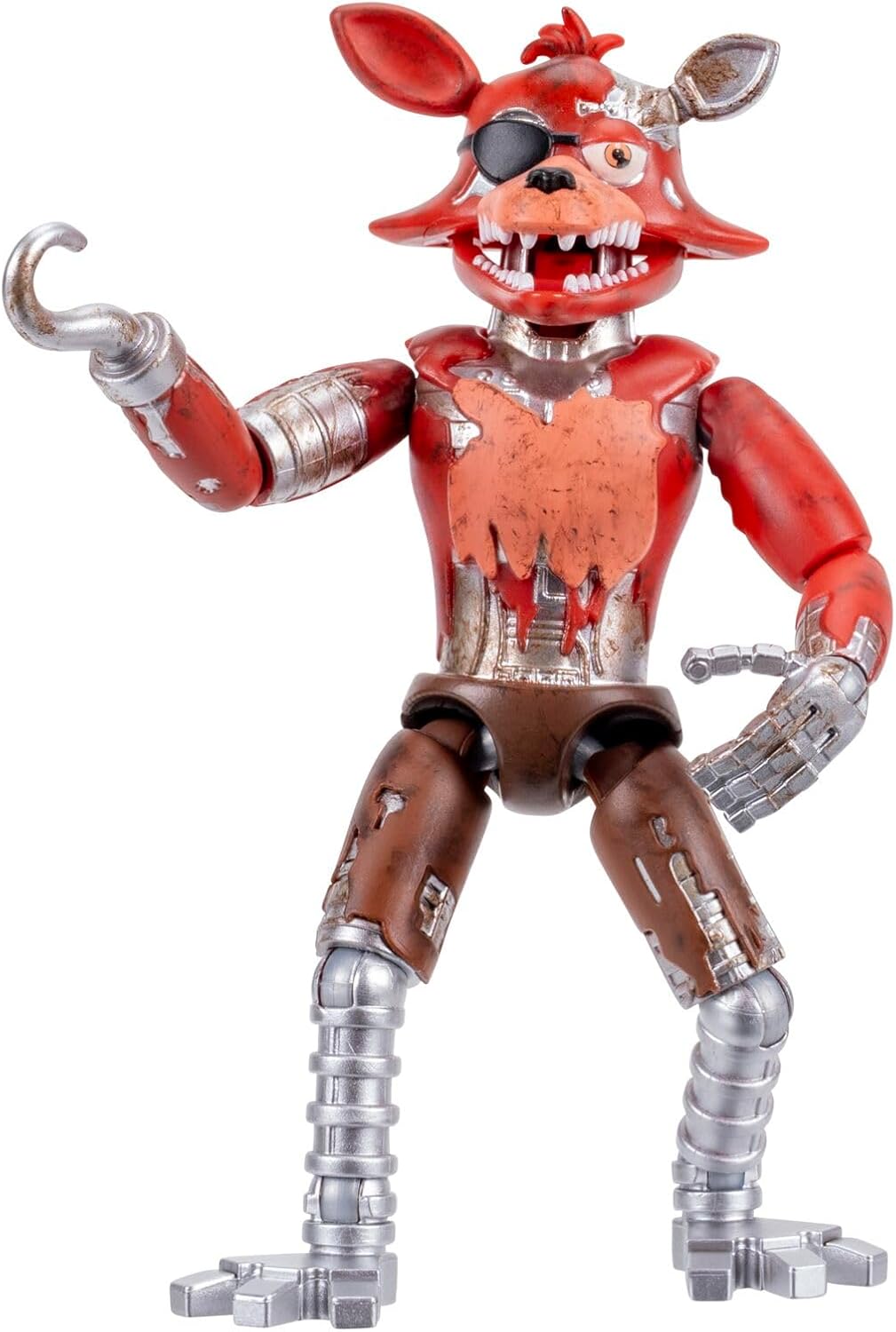 Five Nights at Freddys Withered Foxy - 5-Inch Articulated Figure with Jumpscare Feature and Glow-In-The-Dark Eyes