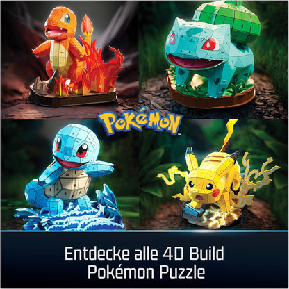 4D Build - Pokémon Glumanda - detailreicher 3D-Modellbausatz aus hochwertigem Karton, 241 Teile, leicht zu Bauen, ab 12 Jahren, Blau