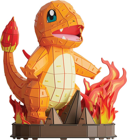 4D Build - Pokémon Glumanda - detailreicher 3D-Modellbausatz aus hochwertigem Karton, 241 Teile, leicht zu Bauen, ab 12 Jahren, Blau