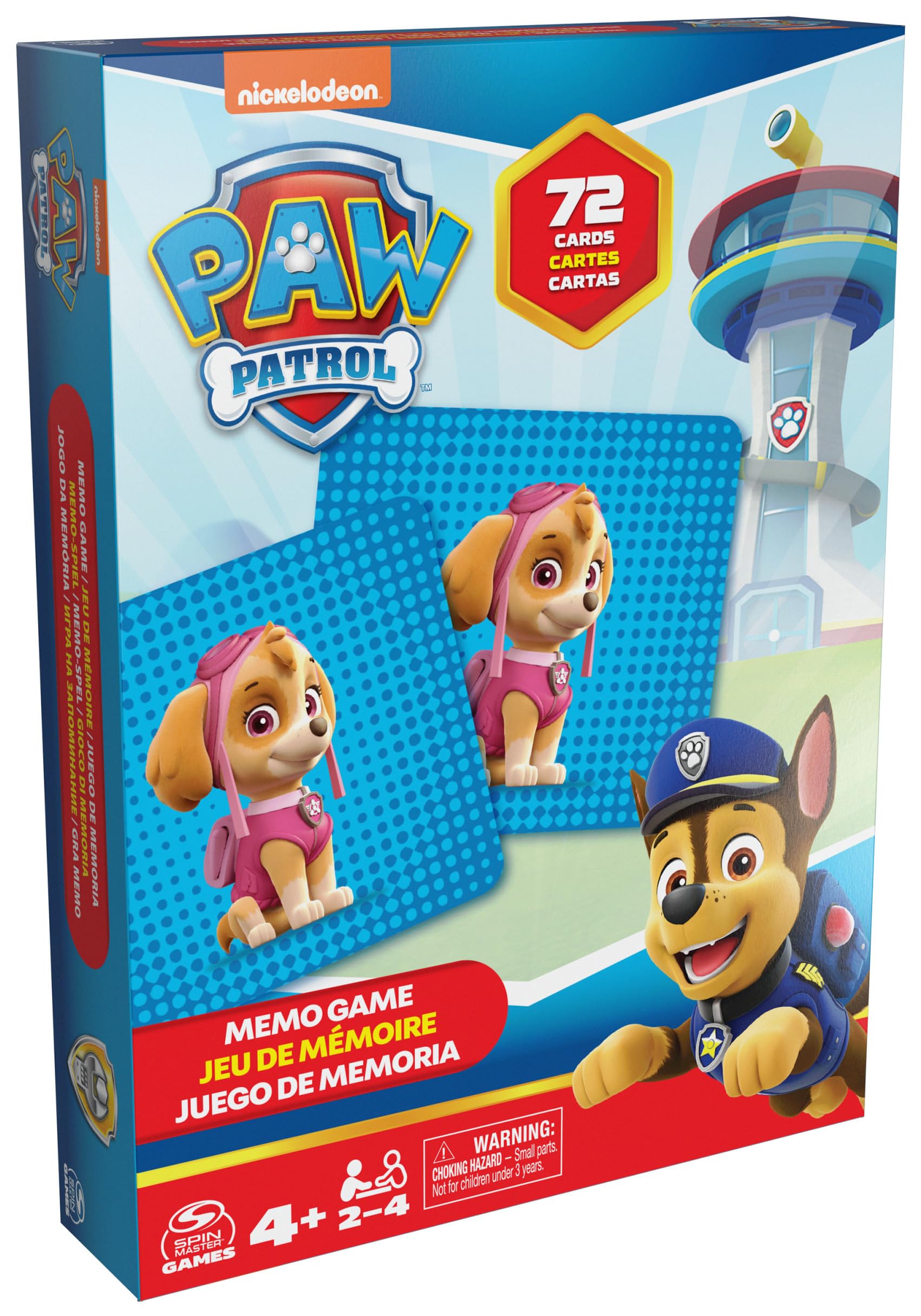 Paw Patrol Memory Game for Spin Master Games, Paw Patrol Toy, Chase, Stella, Marcus, Ruben Card Games to Remember, for Children from 4 Years