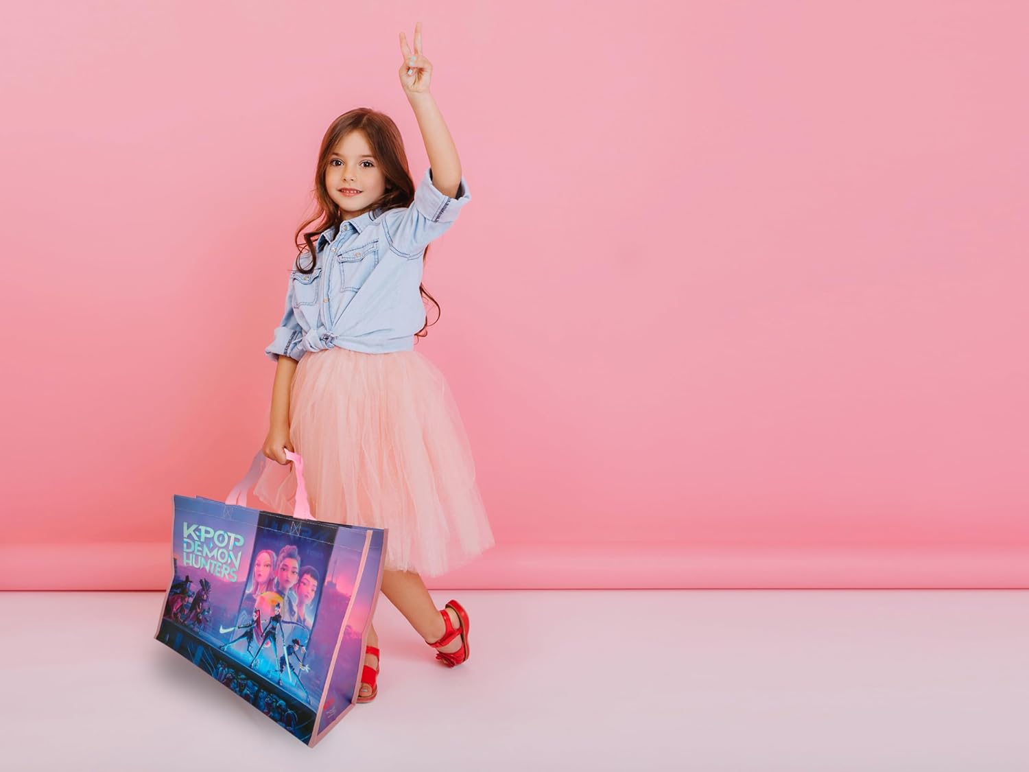 CYP Brands - K-Pop Demon Hunters Shopping Bag, Multicoloured, Saja Boys, Derpy, Reusable Bag, Tote Bag Resistant, Official Product