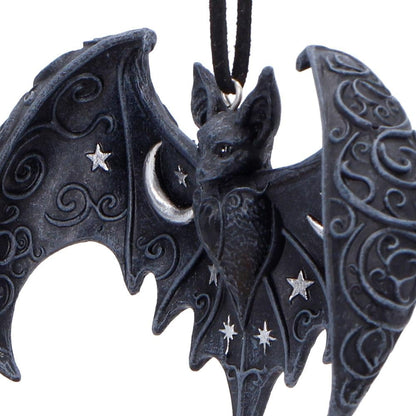 House of Obscura Gothic Hanging Ornament – Resin Dark Fantasy Decoration Collection (Lunar Wing Bat