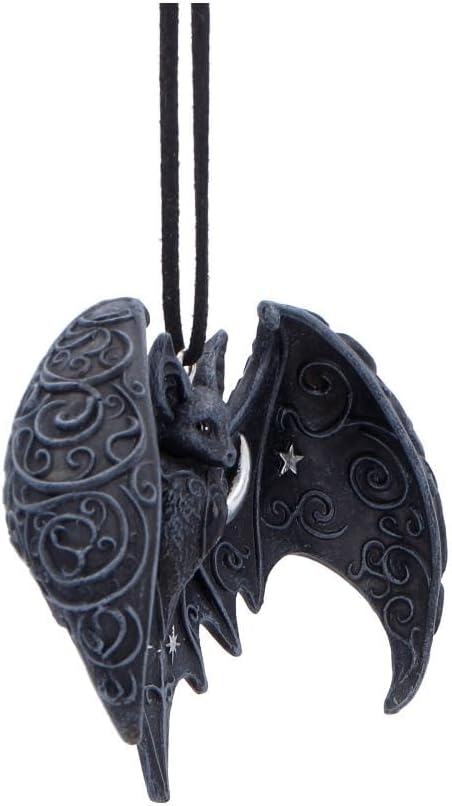 House of Obscura Gothic Hanging Ornament – Resin Dark Fantasy Decoration Collection (Lunar Wing Bat