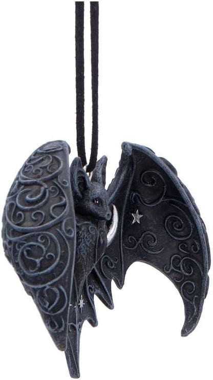 House of Obscura Gothic Hanging Ornament – Resin Dark Fantasy Decoration Collection (Lunar Wing Bat