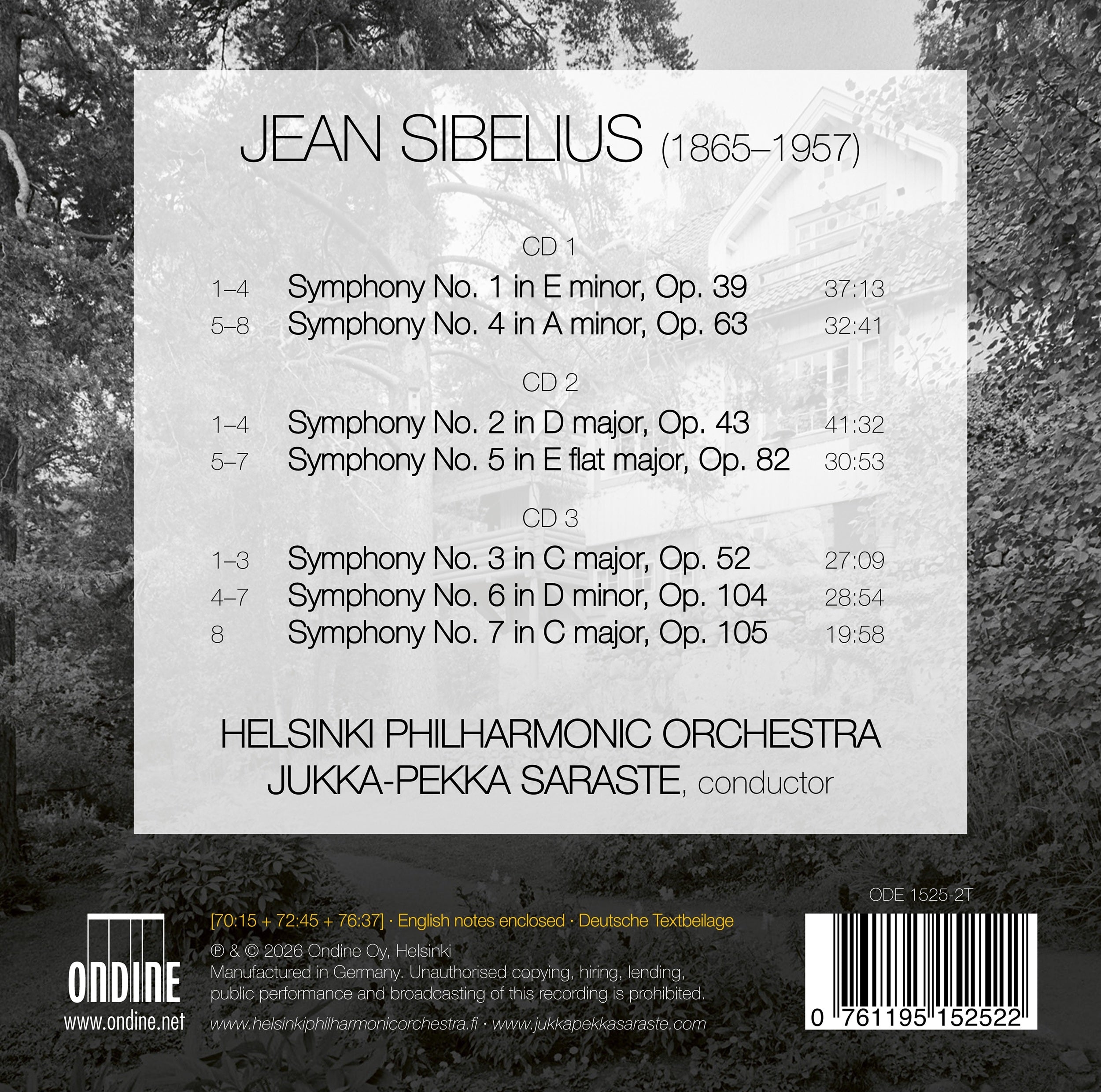 Sibelius & Saraste: The 7 Symphonies
