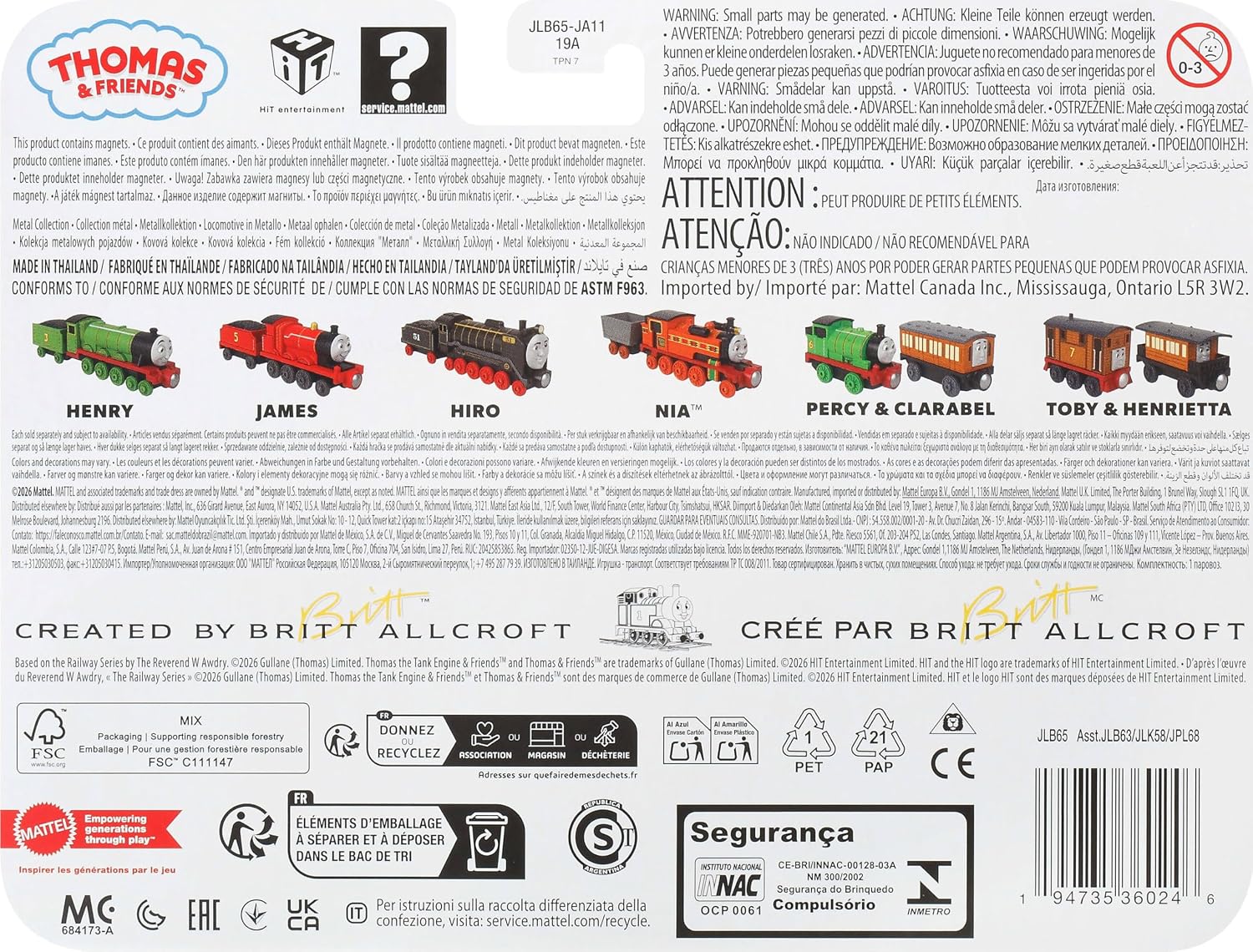 Thomas & Friends by Fisher-Price Toy Train 2-Pack or 1 Deluxe Die-Cast Character Engines featuring Classic Designs from the Series (Styles May Vary), JLB65