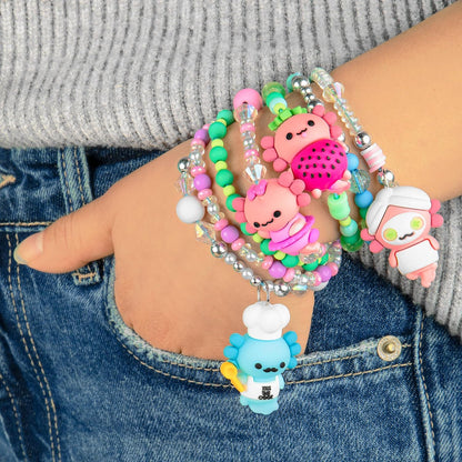 Fashion Angels Kit gioielli Basic Fun Charm Changers Axolotl League per bambine 6+ – Set fai da te con collane, bracciali, charm axolotl e perline colorate