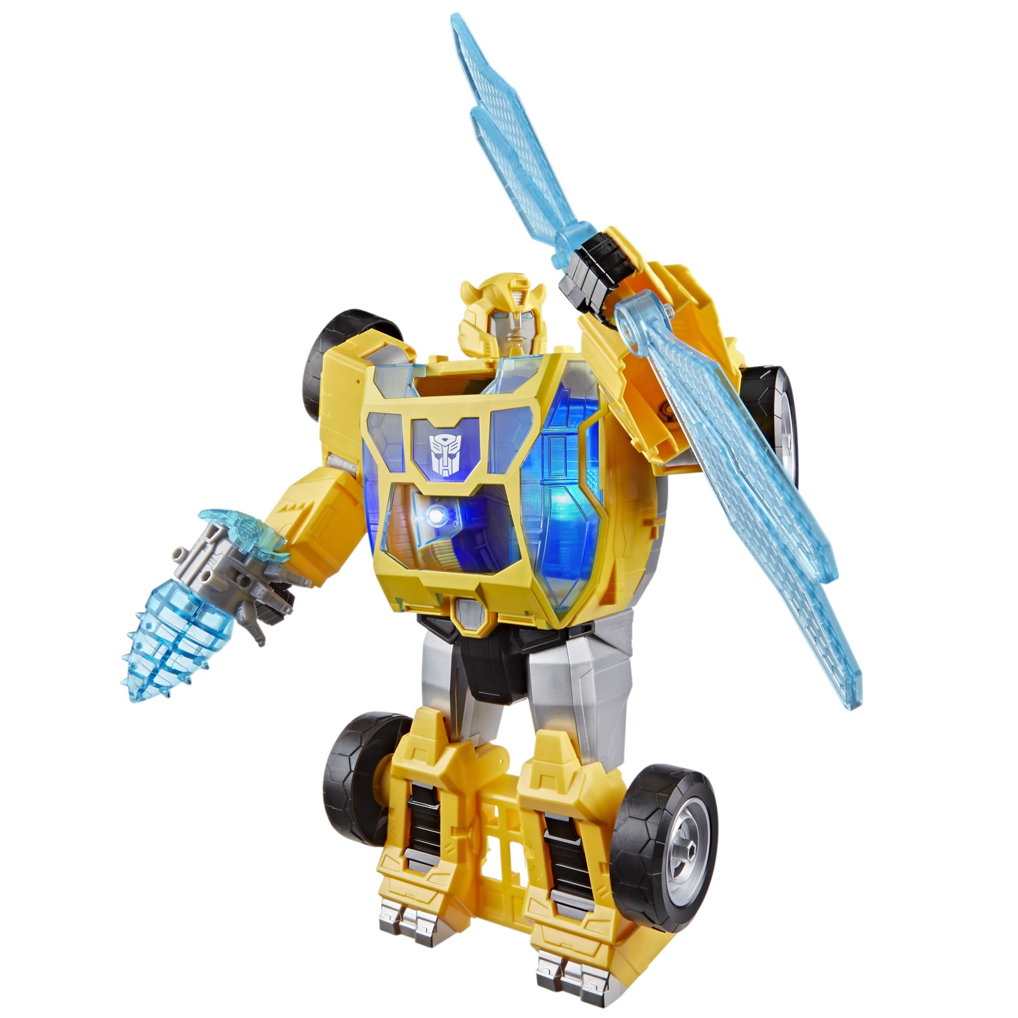 Transformers CYBERWORLD Bumblebee Power Spark, Energon Surge | 28 cm Action Figure with Lights and Sounds | Quick Change from Robot to Vehicle | 6+