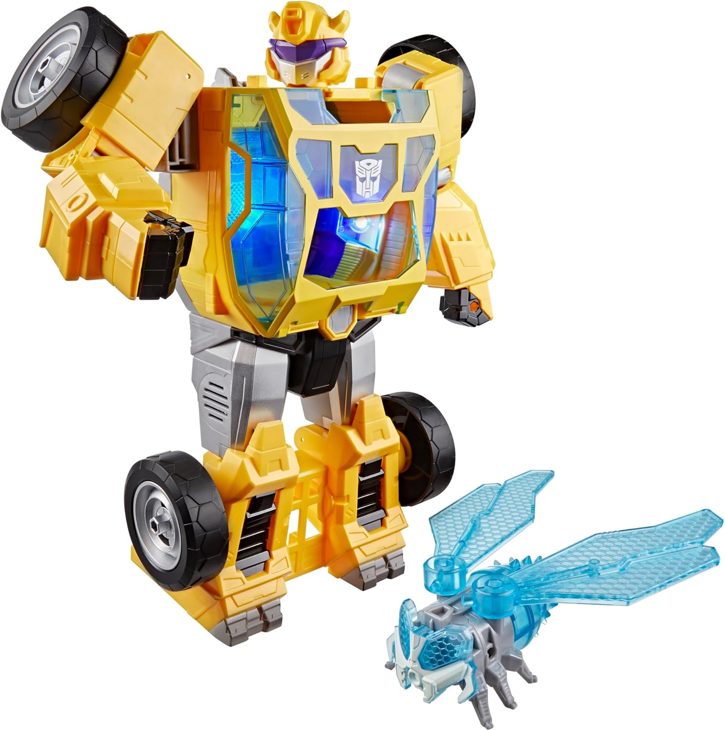 Transformers CYBERWORLD Bumblebee Power Spark, Energon Surge | 28 cm Action Figure with Lights and Sounds | Quick Change from Robot to Vehicle | 6+