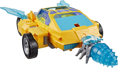 Transformers CYBERWORLD Bumblebee Power Spark, Energon Surge | 28 cm Action Figure with Lights and Sounds | Quick Change from Robot to Vehicle | 6+