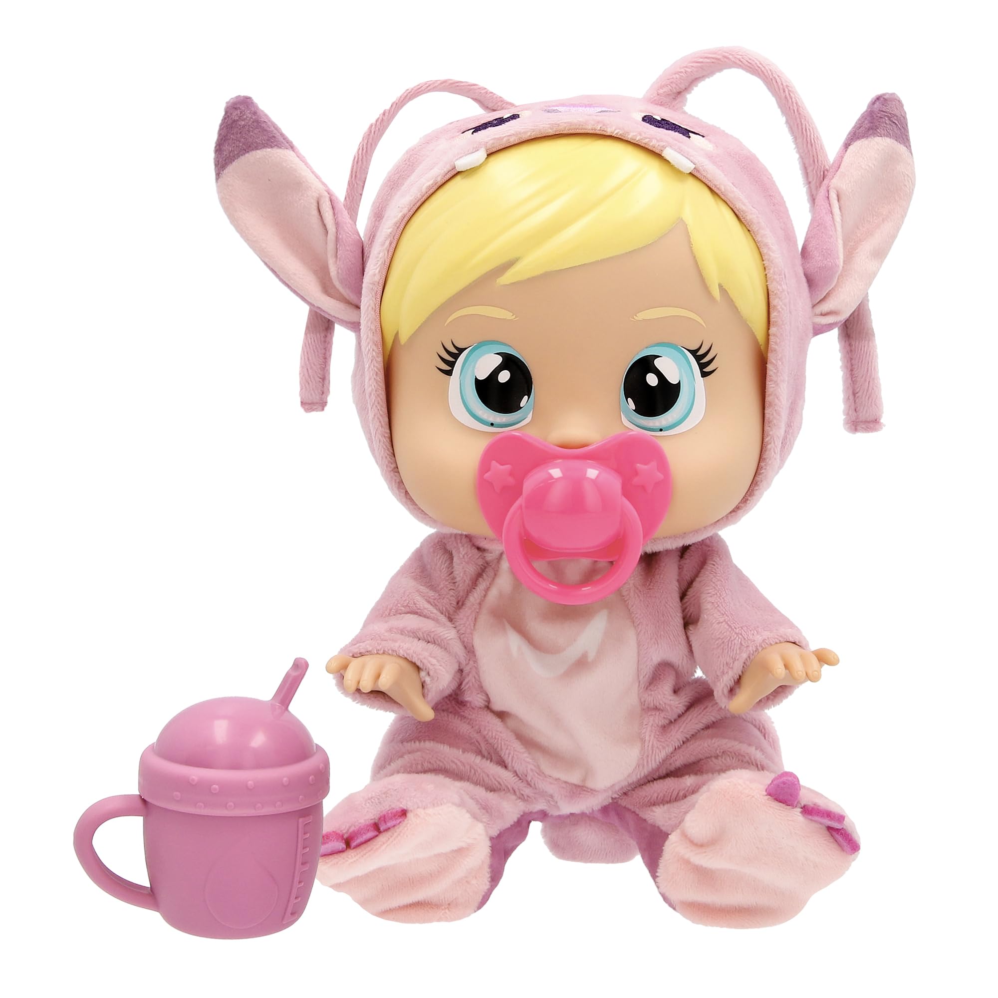 Cry Babies Disney Angel Interaktive Puppe Cry Baby Loving Care inspiriert von Angel, mit 3 Zubehörteilen und echten Tränen Kinder ab 3 Jahren