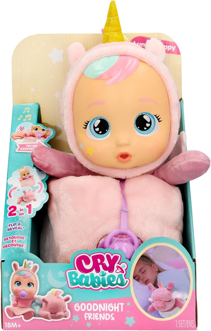 CRY Babies Luna & Poppy Interaktive Puppe Kinderleichtes Einschlafen mit Goodnight Friends Luna und Poppy, mit magischen Lichtern, sanften Babylauten und Schlafliedern. Kinder ab 3 Jahren